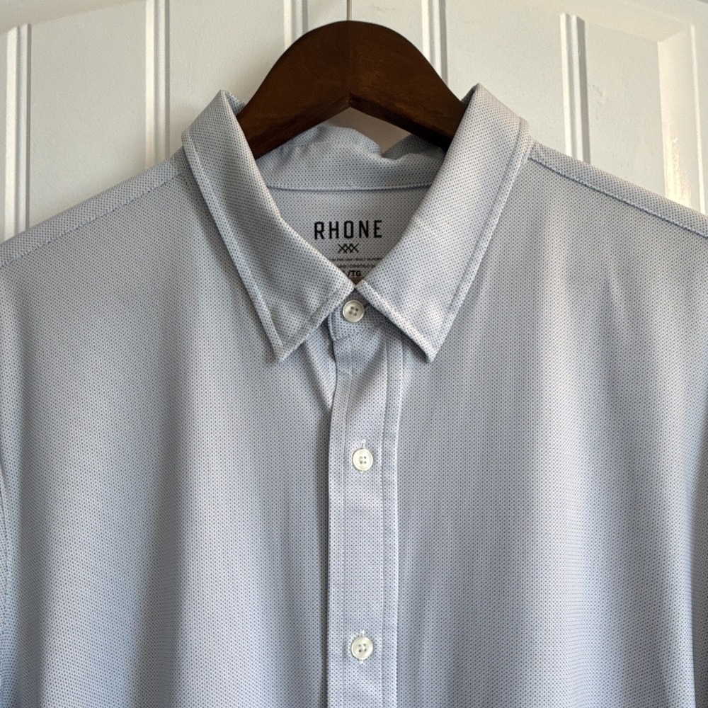 Rhone Men's XL Gray Solid Stretch Dress Shirt Long Sleeve Point Collar